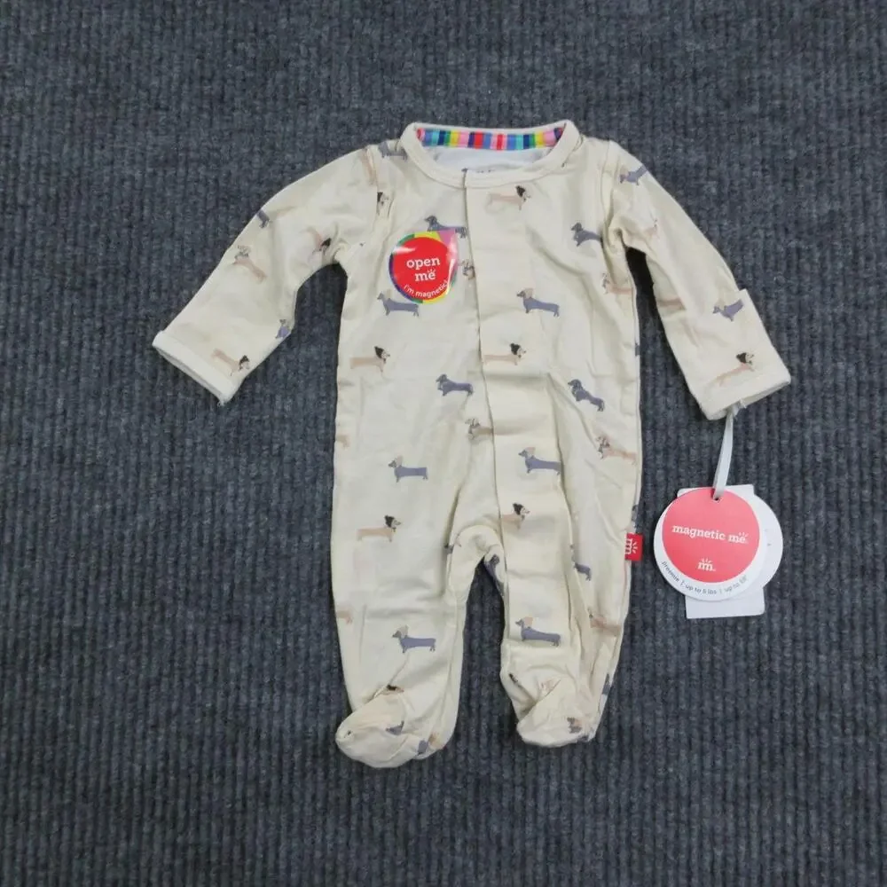 Magnetic Me Coverall Baby Preemie White Modal Magnetic Footie One-Piece NWT